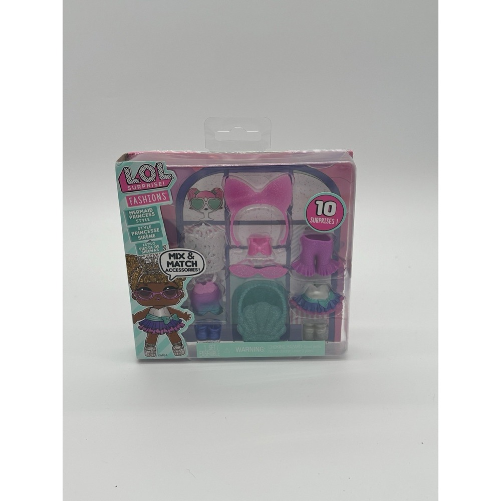 L.O.L. Surprise Fashions Mermaid Princess 10pc Accessory Pack MGA New